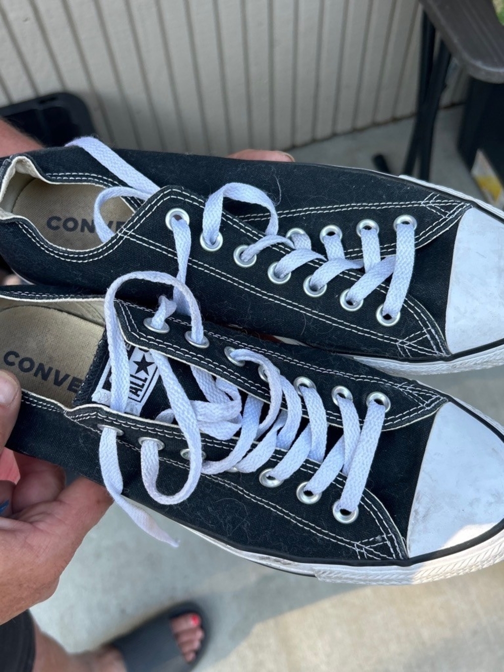 Converse Black and White Low-Top Canvas Sneakers